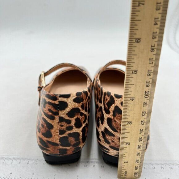 Milooey Leopard Closed Square Toe Mary Jane Chunky Low Heels Buckled Shoes - Picture 5 of 8